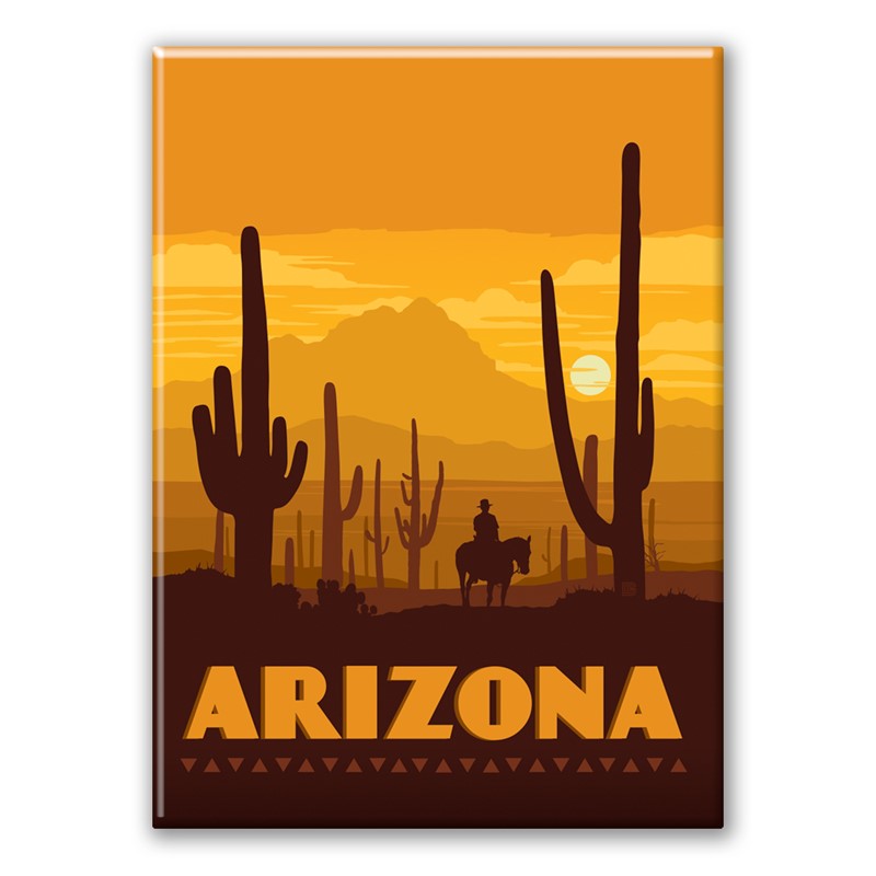 Arizona Saguaros Metal Magnet | American Made Magnet