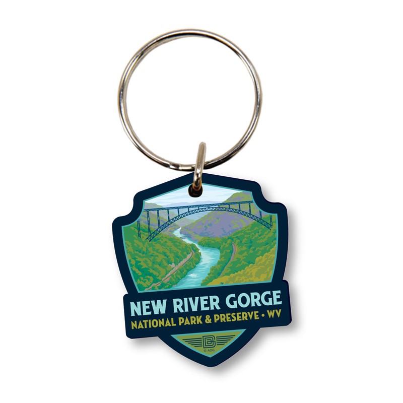 New River Gorge NP & Preserve Landscape Wood Key Ring| American Made