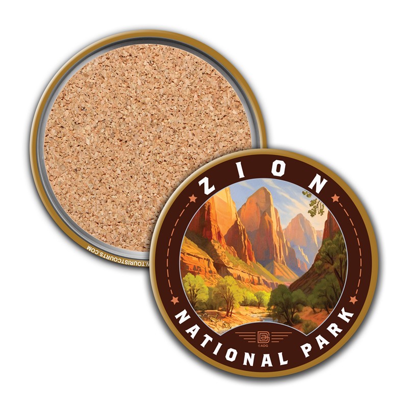 Zion NP Pronghorn Antelopes Circle Coaster | USA Made
