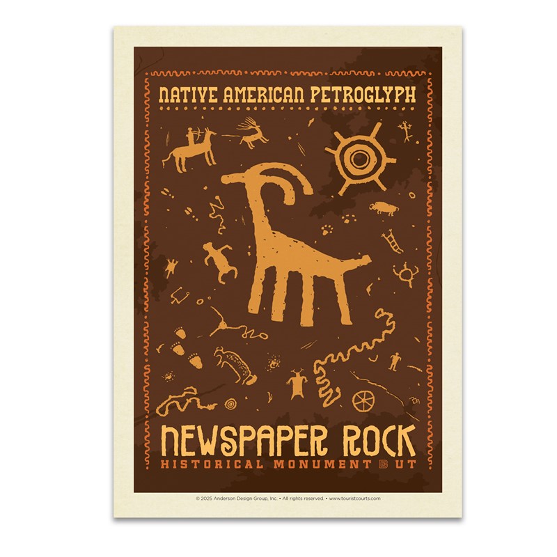 Native American Petroglyphs Newspaper Rock Postcard| USA Made