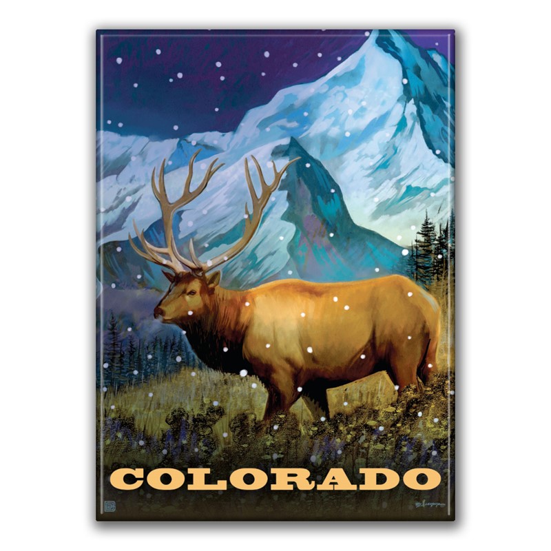 Colorado Snowy Elk Magnet| American Made Magnet