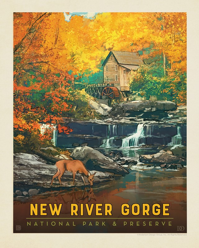 New River Gorge NP& Preserve Fall Colors 8" X 10" Print | American Made