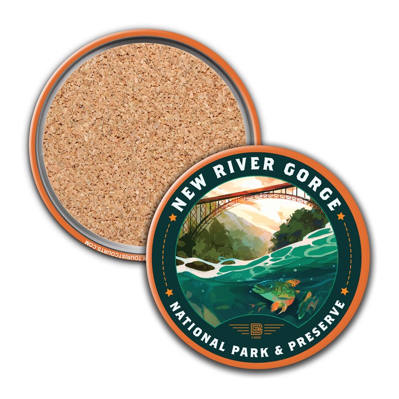New River Gorge NP & Preserve Fish-Eye View Circle Coaster | USA Made