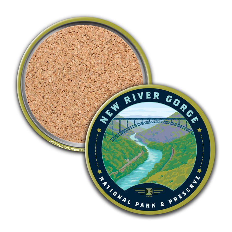 New River Gorge NP & Preserve Landscape Circle Coaster | USA Made