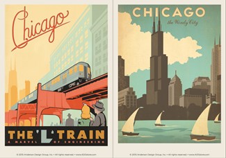 Chicago L-Train & Windy City | Chicago themed magnets