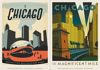 Chicago Mag Mile & Mill Park Vinyl Magnet Set