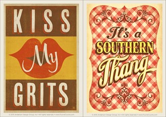 Kiss My Grits & Southern Thang Vinyl Magnet Set
