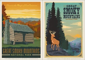 Great Smoky Cabin & Great Smoky Deer | Vinyl magnets
