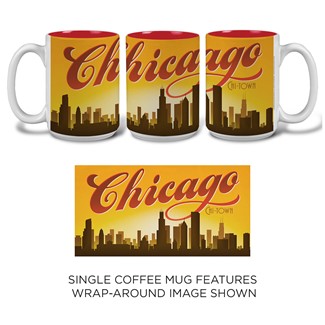 Chicago Sunset Skyline Mug | Chicago themed mugs