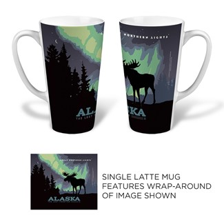 Alaska Northern Lights Moose Latte | Latte Mugs