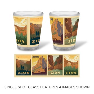 Zion Scenes Shot Glass | National Park themed shots