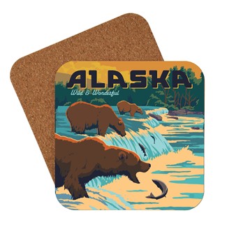 AK Fishing Bears Coaster | Made in the USA