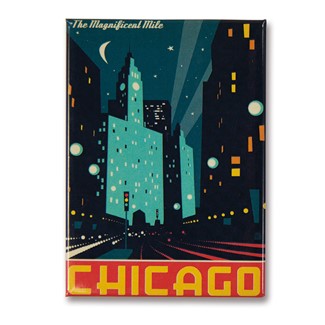 Chicago Modern Magnificent Mile Metal Magnet