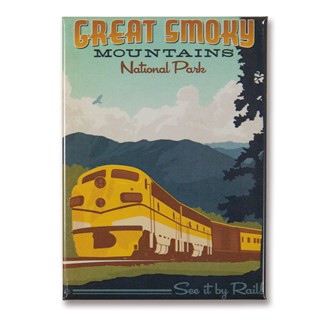 Great Smoky Train Metal Magnet