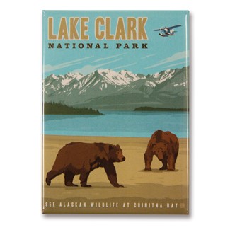 Lake Clark Metal Magnet