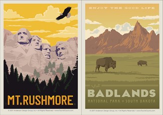 Mount Rushmore NM & Badlands NP Magnet Set | Made in the USA