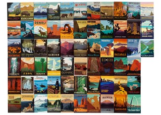 National Parks 63 Assorted Metal Magnet Set | Made in the USA