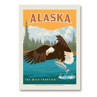 AK Eagle & Salmon | Vertical Sticker