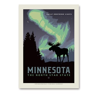 MN Northern Lights Moose | Vertical Sticker