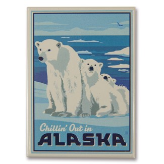 AK Polar Bears Magnet | Metal Magnet