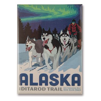 AK Dog Sled Magnet | Metal Magnet