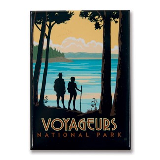 Voyageurs Hikers Magnet | Metal Magnet