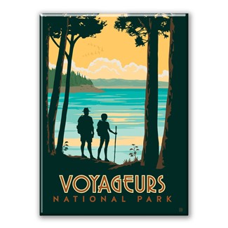 Voyageurs Hikers Magnet | Metal Magnet