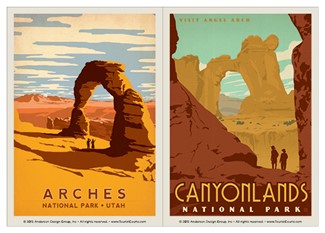 Arches NP Delicate Arch & Canyonlands NP Angel Arch Magnet Set| Vinyl Magnet
