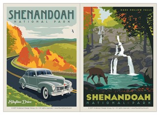 Shenandoah Skyline Drive & Dark Hollow Falls Double Magnet | Vinyl Magnet