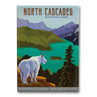 North Cascades Metal Magnet| American Made Magnet