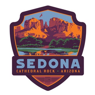 Sedona Cathedral Rock Emblem| Vinyl Magnet