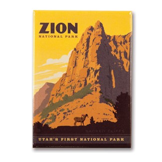 Zion Sacred Cliffs | Metal Magnet