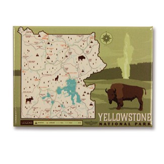 Yellowstone Map Magnet | Made in the USA