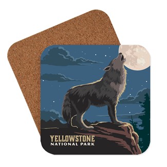 Yellowstone Gray Wolf Coaster | American made coasters