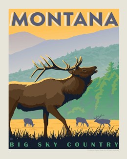 MT Elk Big Sky Country Print | Made in the USA