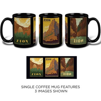 Zion Triple Scene Mug | National Parks themed mugs