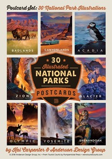 National Parks 30 Kai Carpenter Postcard Set | Made in the USA