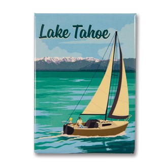Lake Tahoe Sailboat Metal Magnet