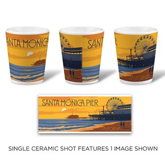 Santa Monica Pier Sunset Ceramic Shot