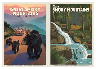 Great Smoky Bear Jam & Great Smoky Laurel Falls Vinyl Magnet Set