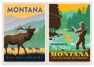 Montana Elk Big Sky Country / Montana Fly Fishing Double Magnet