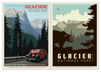 Glacier Sun Road / Glacier Double Magnet | USA Made