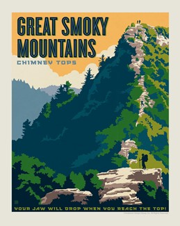 Great Smoky Chimney Tops 8" x 10" Print