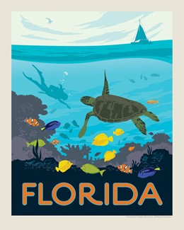 FL Sea Turtle 8" x 10" Print