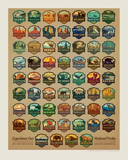 60 National Park Emblems Print | American Made