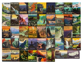 Great Smoky Mountains NP 44 Metal Magnet Set | Made in the USA