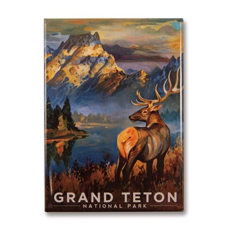 Grand Teton Morning Mist Magnet | Metal Magnet