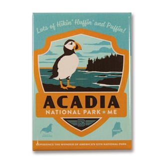 Acadia NP Emblem Print Magnet | Metal Magnet