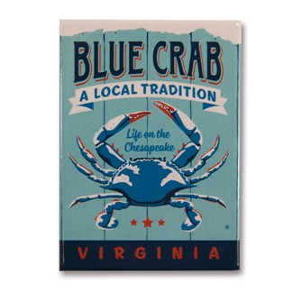 VA Blue Crab Magnet | Metal Magnet