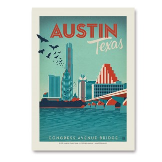 Austin, TX Congress Ave. Bridge | Vertical Sticker